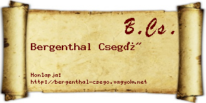 Bergenthal Csegő névjegykártya